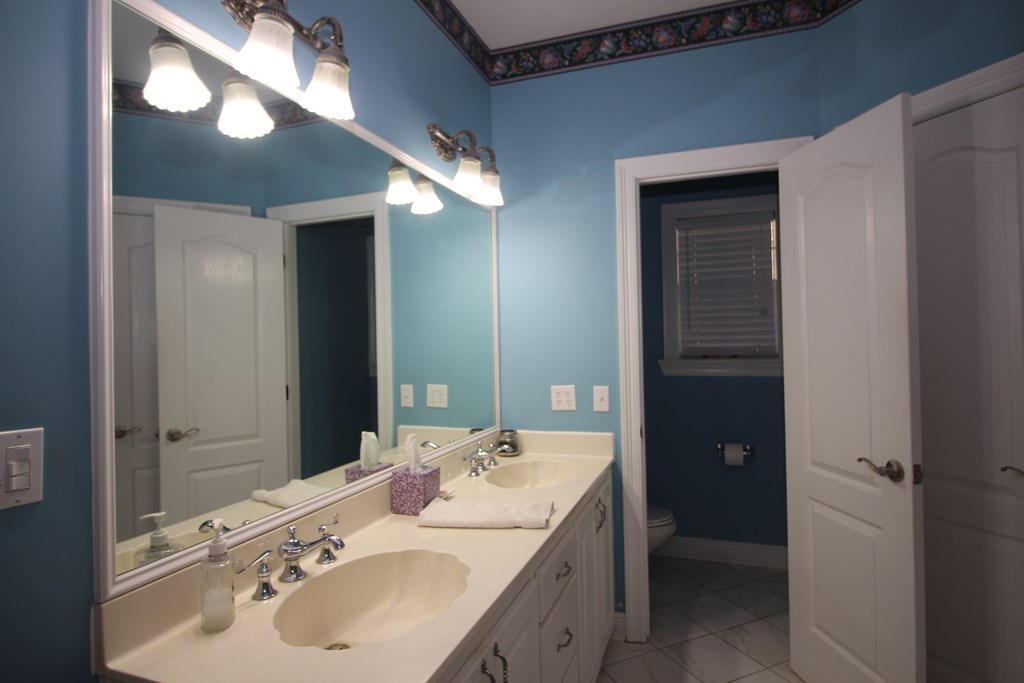 Double sinks and water closet